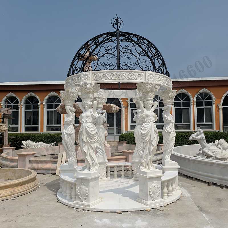 歐式人物涼亭，歐式石雕涼亭，石雕人物涼亭