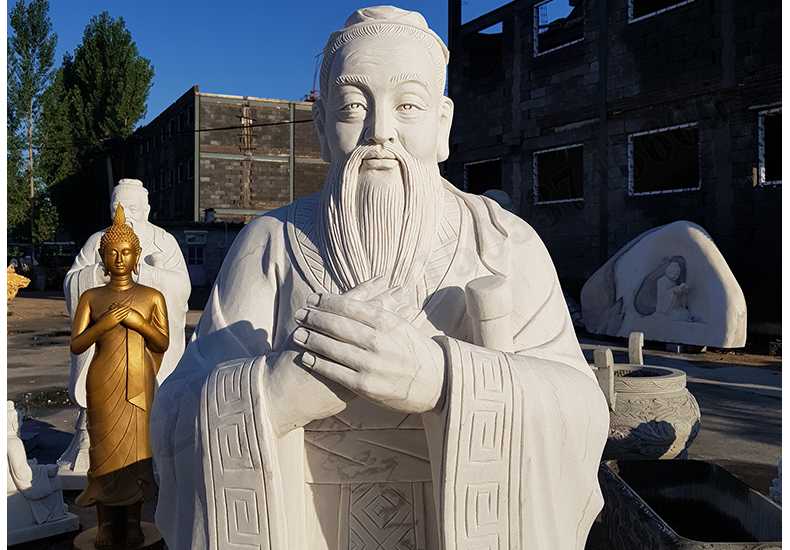 石雕孔子像，大理石孔子像，漢白玉孔子像