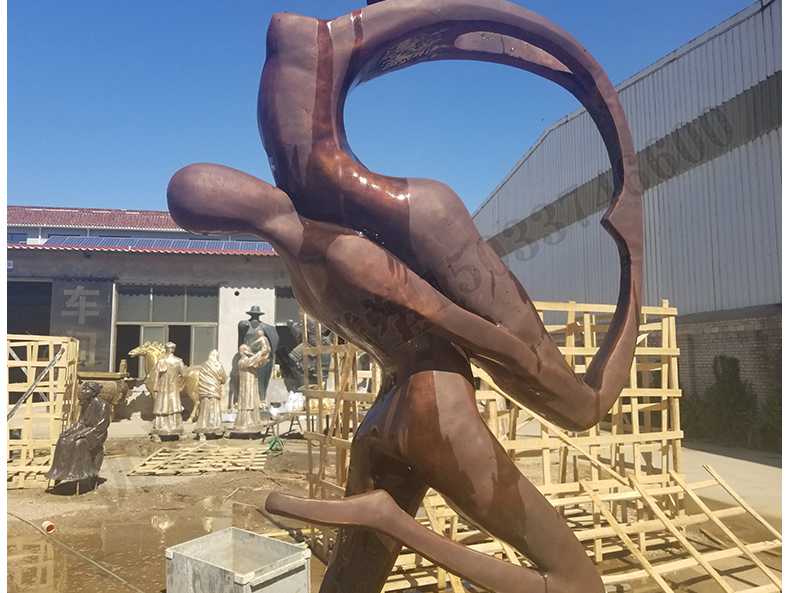 銅舞蹈人物雕塑，跳舞人物銅雕塑，純銅抽象雕塑