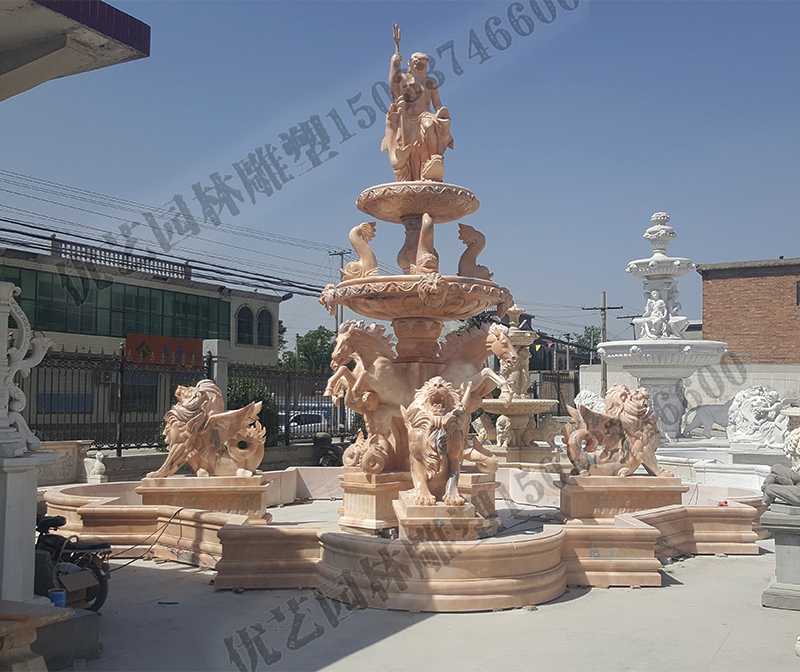 大理石景觀噴泉，歐式大型噴泉，石雕噴泉廠家