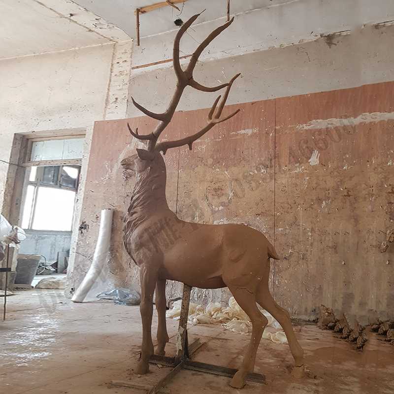 銅鹿模型，銅麋鹿雕塑，麋鹿模型，銅麋鹿泥模3.jpg